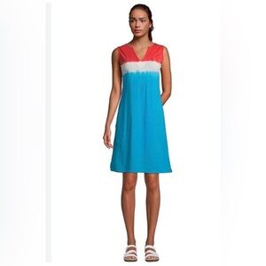 Lands' End Red White and Blue Swim Cover-Up Size M